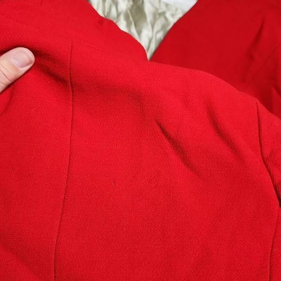 J crew wool blend red statement button long line women's coat - Picture 6 of 7